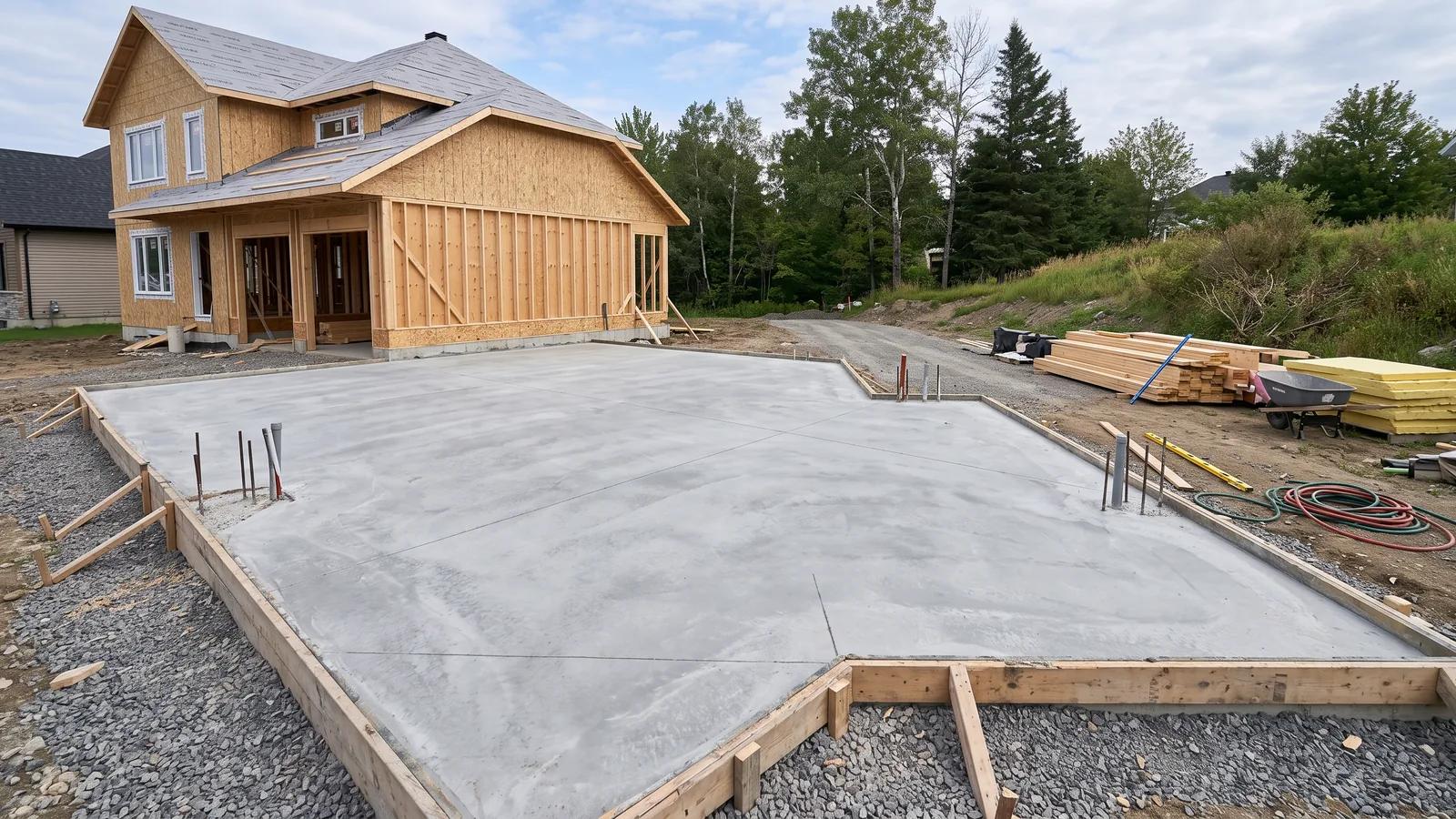 Garage résidentiel et maison à Prévost