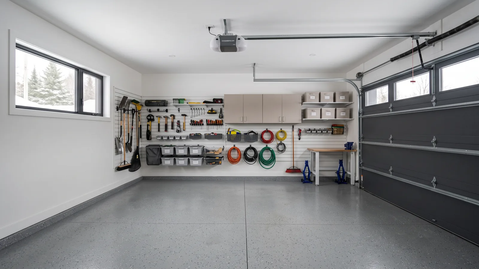 Garage résidentiel et maison à Sutton