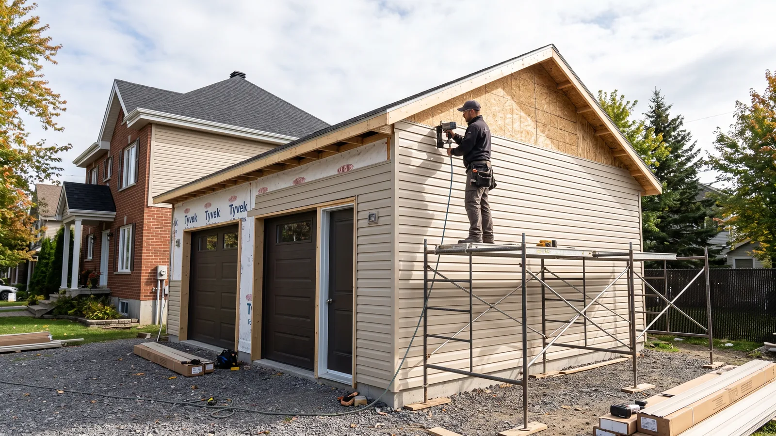 Projet de garage résidentiel à Sainte-Anne-des-Lacs, Québec