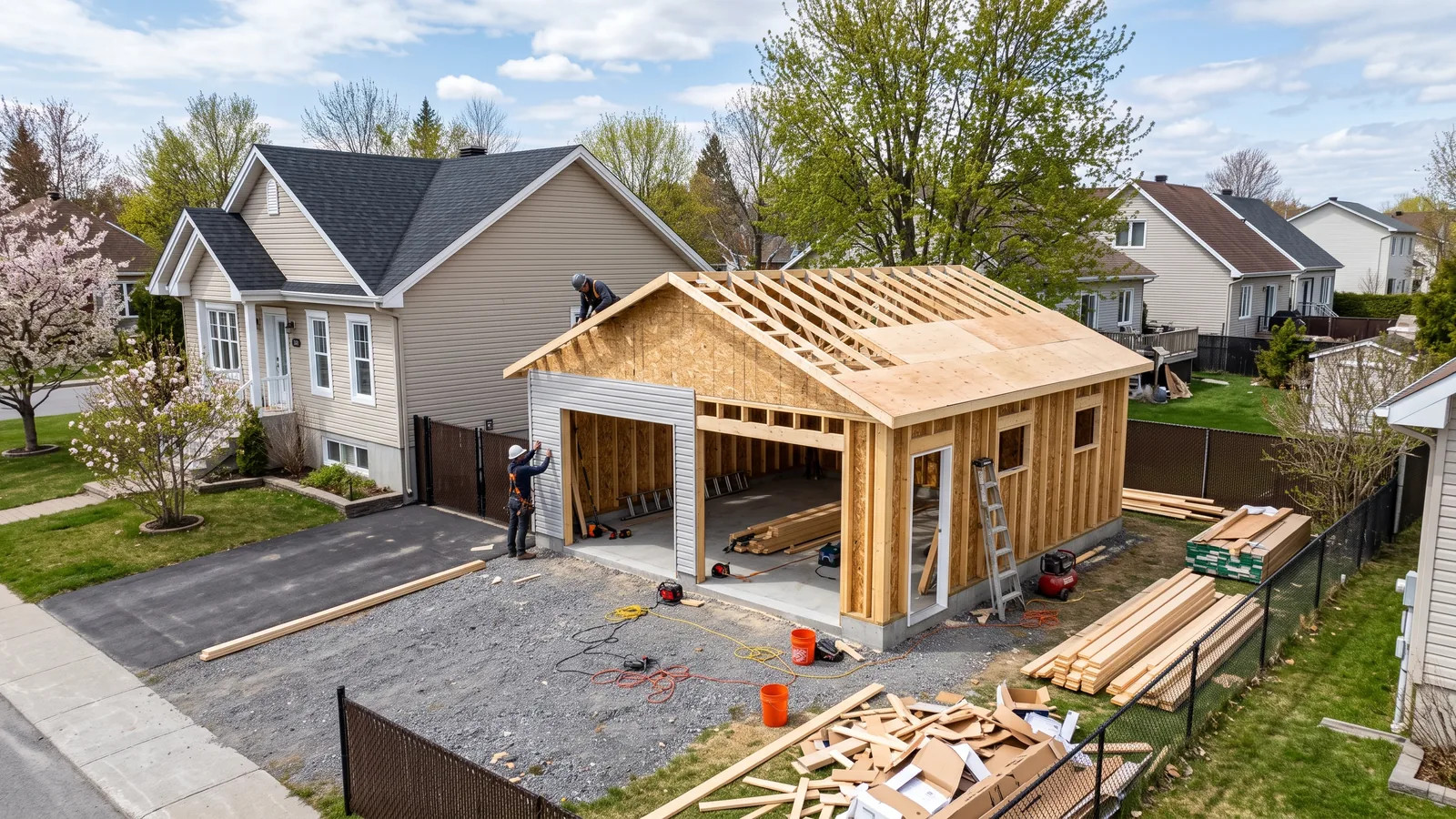 Garage résidentiel et maison à Les Îles-de-la-Madeleine
